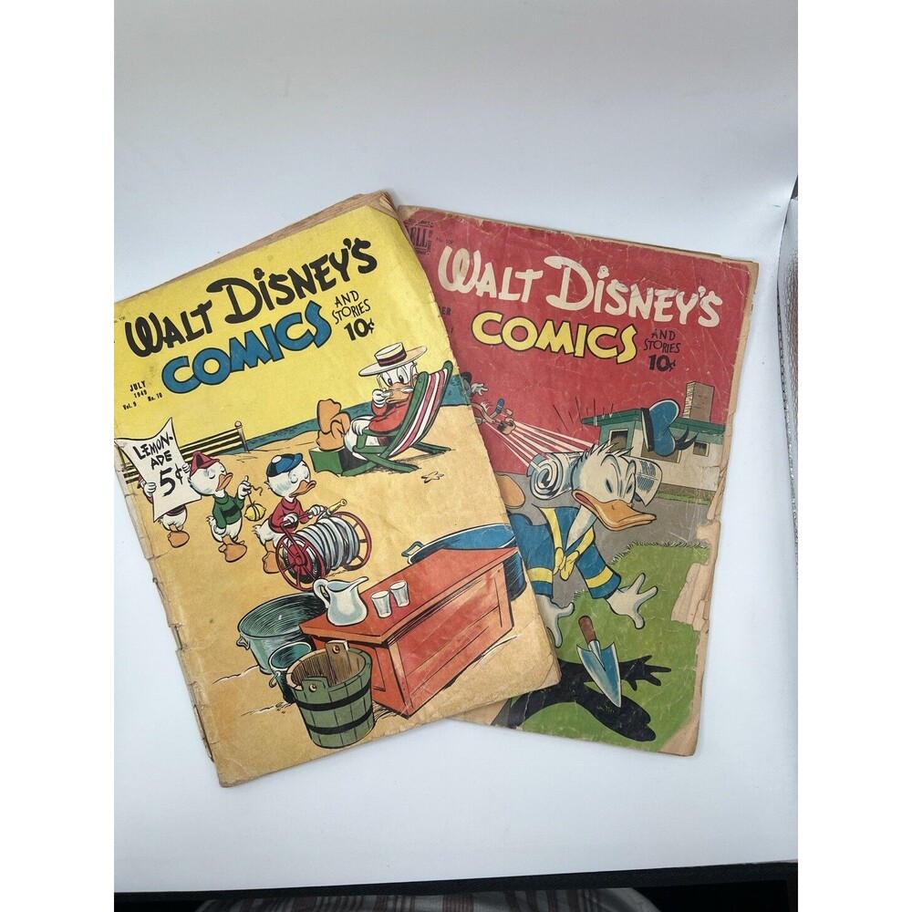 Set of 2 Walt Disney Comics - Oct 1949 July 1949 #109 #106